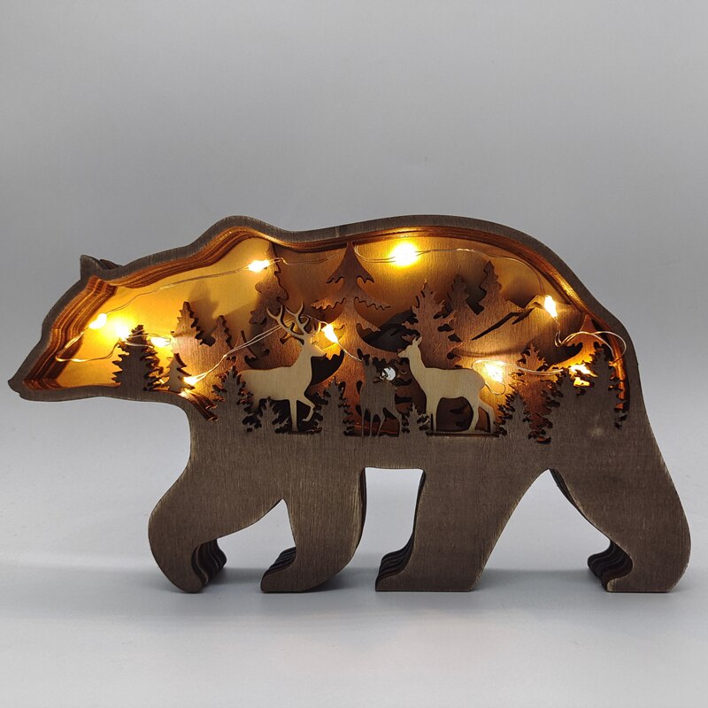 Wooden Glowing Animal Art