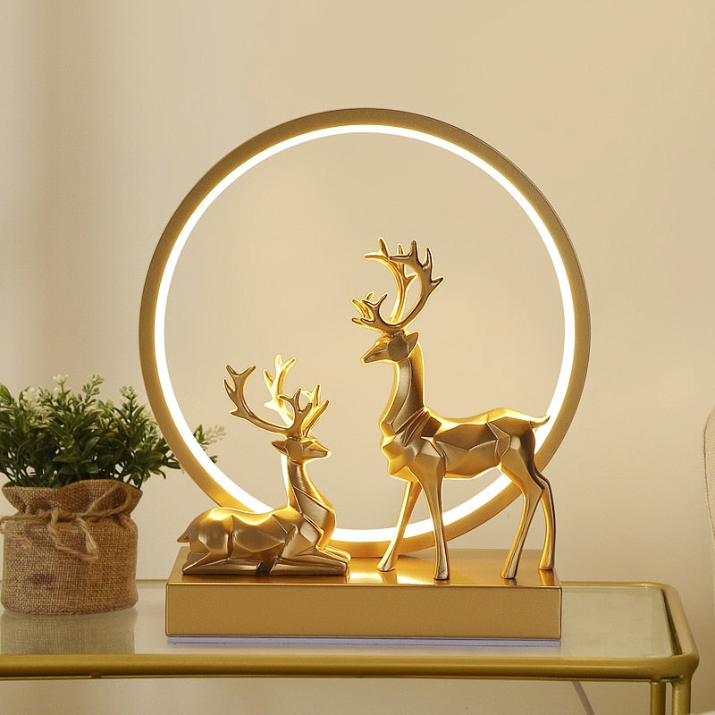 Golden Antlers LED Sculpture